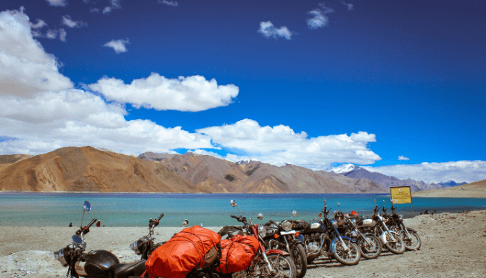 Kashmir's green lake scenery and Ladakh's barren mountain landscape.